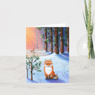 Cartes Pour Fêtes Annuelles Forest Fox Noël Créationarts