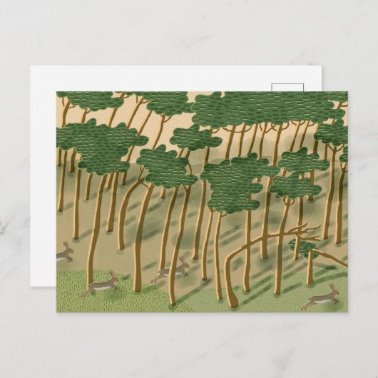 Cartes Pour Fêtes Annuelles Forêt à main (Devant / Derrière)