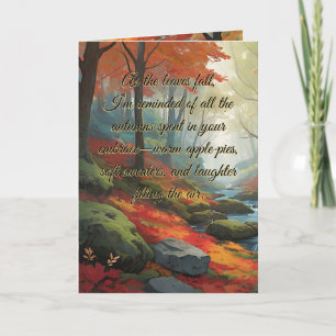 Cartes Pour Fêtes Annuelles Forêt Automnale Vibrante - Typographie des Murmure