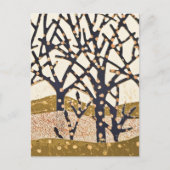 Cartes Pour Fêtes Annuelles Forêt, bleu et or (Devant)