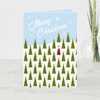 Cartes Pour Fêtes Annuelles Forêt d'arbres de Noël