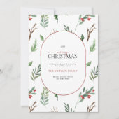 Cartes Pour Fêtes Annuelles Forêt d'Arc moderne Berry Pinecone Joyeux Noël (Devant)