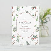 Cartes Pour Fêtes Annuelles Forêt d'Arc moderne Berry Pinecone Joyeux Noël (Debout devant)