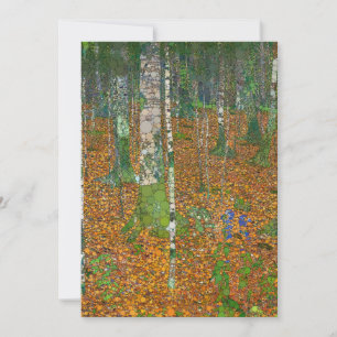 Cartes Pour Fêtes Annuelles Forêt de bouleaux par Après Gustav Klimt