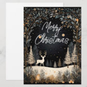 Cartes Pour Fêtes Annuelles Forêt de Noël (Devant / Derrière)