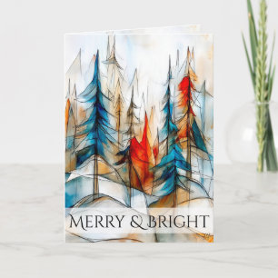 Cartes Pour Fêtes Annuelles Forêt de Noël Fantaisiste d'Hiver