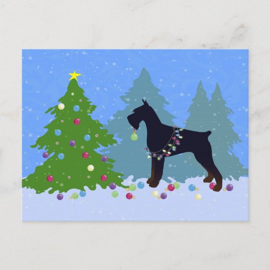 Cartes Pour Fêtes Annuelles Forêt de Noël Giant Schnauzer (Devant)