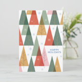 Cartes Pour Fêtes Annuelles Forêt de vacances géométrique (Debout devant)