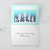 Cartes Pour Fêtes Annuelles Forêt des arbres de Noël blancs (Intérieur)