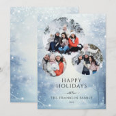 Cartes Pour Fêtes Annuelles Forêt d'hiver 3 Collage photo Noël (Devant / Derrière)