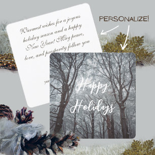 Cartes Pour Fêtes Annuelles Forêt d'hiver de Foggy
