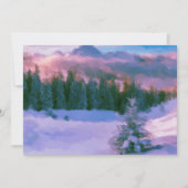 Cartes Pour Fêtes Annuelles Forêt D'Hiver Firs Purple Lumière Reflétant Sur La (Devant)