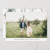 Cartes Pour Fêtes Annuelles Forêt d'hiver | Happy Holidays Photo (Devant / Derrière)