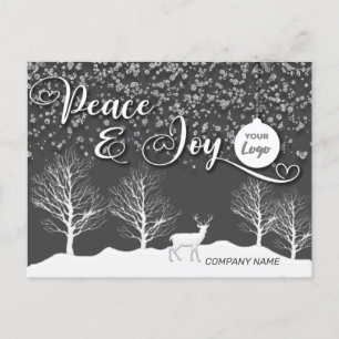 Cartes Pour Fêtes Annuelles Forêt d'hiver Peace & joy logo de l'entreprise