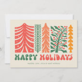 Cartes Pour Fêtes Annuelles Forêt festive rétro (Devant)