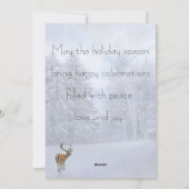 Cartes Pour Fêtes Annuelles Forêt hivernale magique avec cerf, noël (Dos)