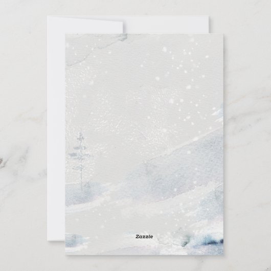 Cartes Pour Fêtes Annuelles Forêt hivernale neige et stade Joyeux Noël (Dos)