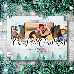 Cartes Pour Fêtes Annuelles Forêt Misty 3 Photo Lettré main première Noël