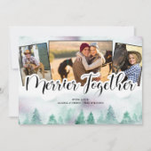 Cartes Pour Fêtes Annuelles Forêt Misty 3 Photo Poignée Merrier Ensemble (Devant)