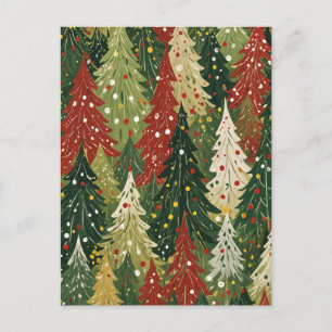 Cartes Pour Fêtes Annuelles Forêt Motif de Pins de Fête