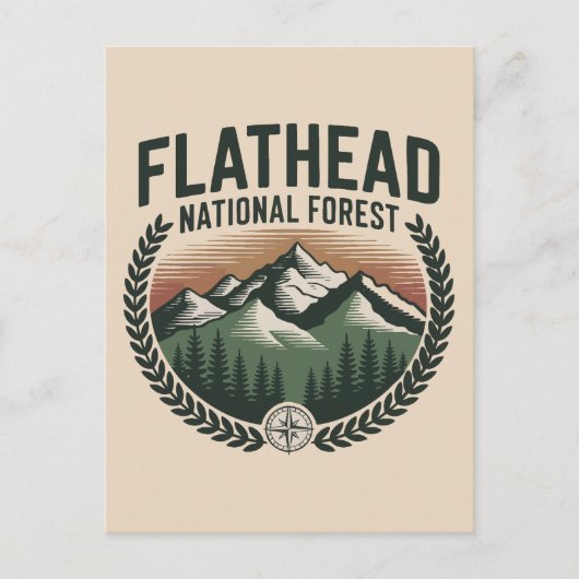 Cartes Pour Fêtes Annuelles Forêt nationale de Flathead Montana Wilderness (Devant)