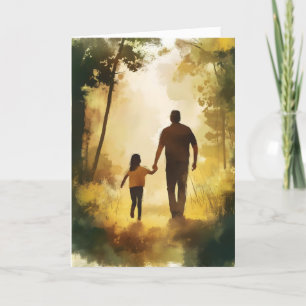 Cartes Pour Fêtes Annuelles Forêt père et fille