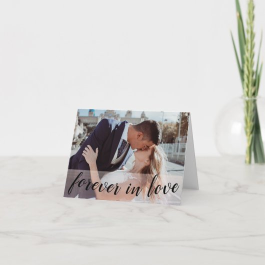 Cartes Pour Fêtes Annuelles Forever In Love Black Script Photo Saint-Valentin (Devant)
