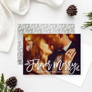 Cartes Pour Fêtes Annuelles Forever Joyeux Argent Nouvelle mariée photo Mariag