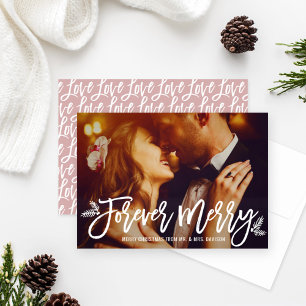 Cartes Pour Fêtes Annuelles Forever Joyeux Dusty Rose Photo Mariage