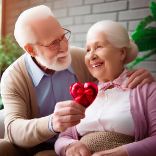 Cartes Pour Fêtes Annuelles Forever & Toujours Couple Âgé Valentine
