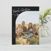 Cartes Pour Fêtes Annuelles Forever Us Script Black Valentine Photo (Debout devant)
