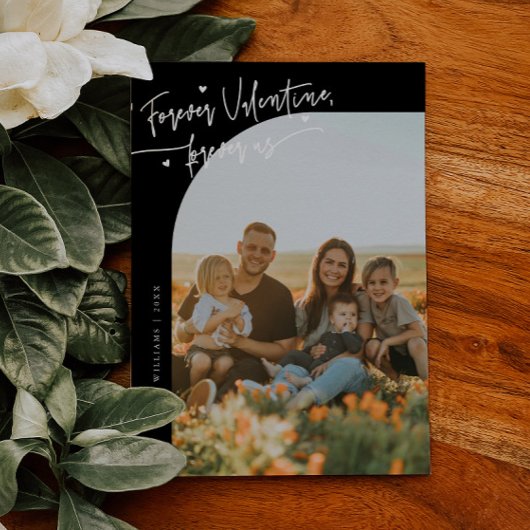Cartes Pour Fêtes Annuelles Forever Us Script Black Valentine Photo