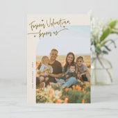 Cartes Pour Fêtes Annuelles Forever Us Script Cream Valentine Photo (Debout devant)