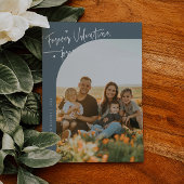 Cartes Pour Fêtes Annuelles Forever Us Script Slate Blue Valentine Photo