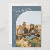 Cartes Pour Fêtes Annuelles Forever Us Script Slate Blue Valentine Photo (Devant)