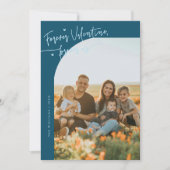Cartes Pour Fêtes Annuelles Forever Us Script Teal Valentine Photo (Devant)