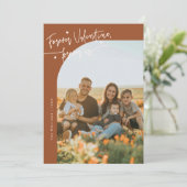 Cartes Pour Fêtes Annuelles Forever Us Script Terracotta Valentine Photo (Debout devant)