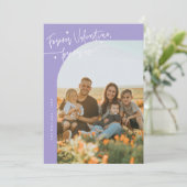 Cartes Pour Fêtes Annuelles Forever Us Script Violet Valentine Photo (Debout devant)