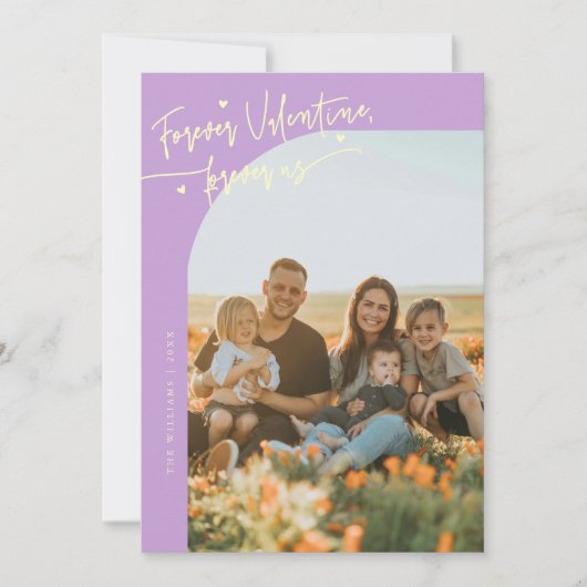 Cartes Pour Fêtes Annuelles Forever Us Script Wisteria Valentine Photo (Devant)