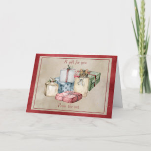 Cartes Pour Fêtes Annuelles Forfait Cute Chat en Noël