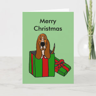 Cartes Pour Fêtes Annuelles Forfait Funny Basset Hound Dog in Christmas