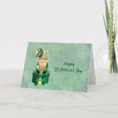 Cartes Pour Fêtes Annuelles Forfait vert or de lutin Saint-Patrick (Devant)