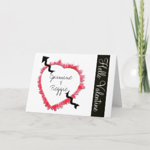 Cartes Pour Fêtes Annuelles Forme de cœur texturé en contour Bonjour Personnal