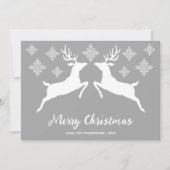 Cartes Pour Fêtes Annuelles Formes De Cerfs Blanches Sur Gris Avec Flacons De (Devant)