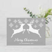 Cartes Pour Fêtes Annuelles Formes De Cerfs Blanches Sur Gris Avec Flacons De (Debout devant)