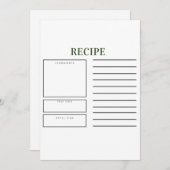 Cartes Pour Fêtes Annuelles Formulaires - Recette (Devant / Derrière)