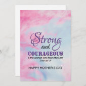 Cartes Pour Fêtes Annuelles FORTE Fête des mères chrétiennes COURAGEUSES (Devant / Derrière)