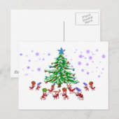 Cartes Pour Fêtes Annuelles Fourmi-ticipation de Noël (Devant / Derrière)
