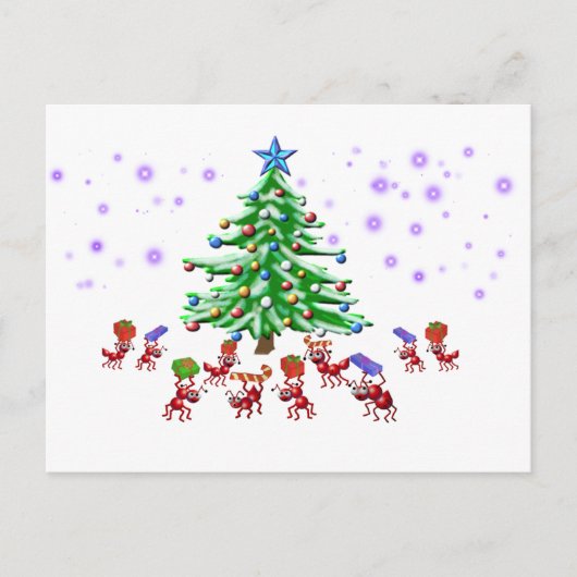 Cartes Pour Fêtes Annuelles Fourmi-ticipation de Noël (Devant)