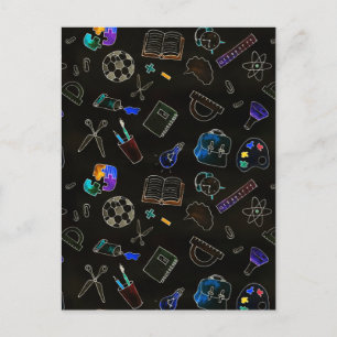 Cartes Pour Fêtes Annuelles Fournitures scolaires motifs, école